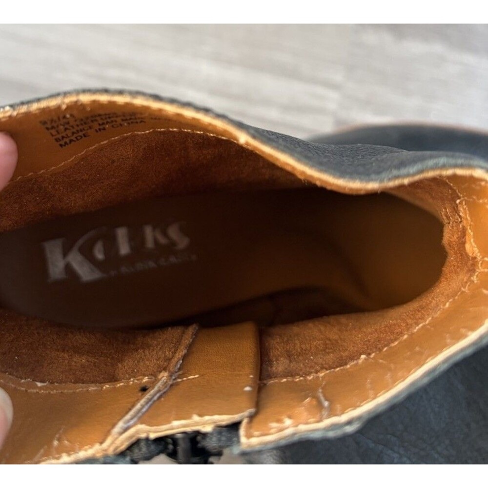 Kork-Ease Korks Women's Patrina Black Leather Bootie Size 9.5 Boots Zip - Picture 7 of 9